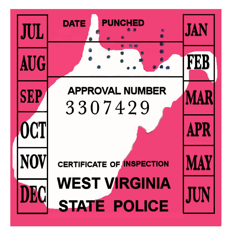 1974-75 West Virginia INSPECTION Sticker